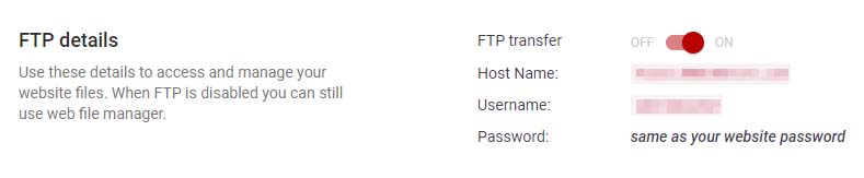 Your FTP details.