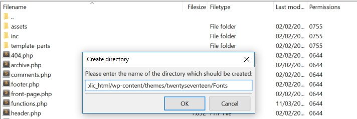Creating a directory for your custom fonts.