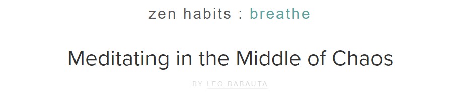 Simple tagline in Zen Habits blog