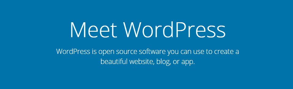 WordPress homepage screenshot