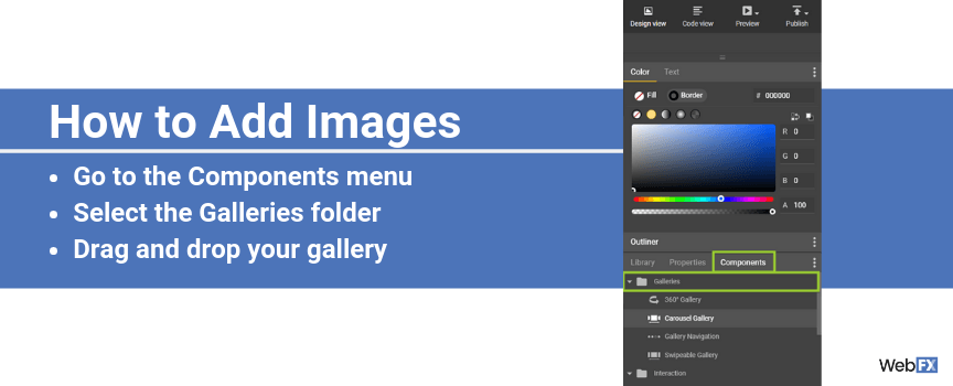 A screenshot of how to add images in Google's ad creator
